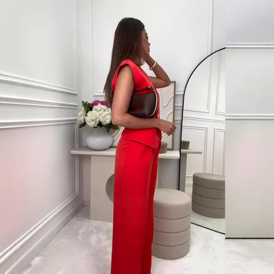 Button Wide-leg Pants Temperament Commute Fashion Suit