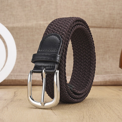 New Men's And Women's Woven Belt Elastic Stretch Punch-free