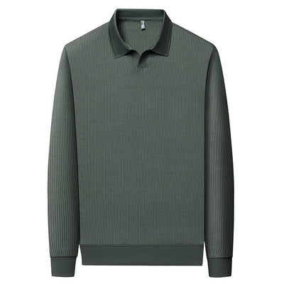 New Men's Vertical Stripes Solid Color T-shirt Bottoming Shirt