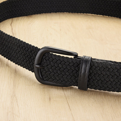 New Men's And Women's Woven Belt Elastic Stretch Punch-free