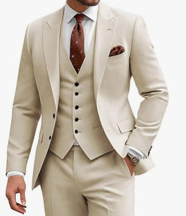 Men's Casual Business Wedding Three-piece Suit