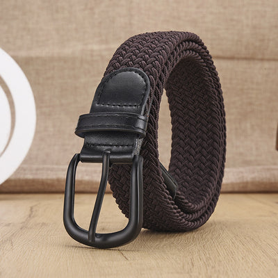 New Men's And Women's Woven Belt Elastic Stretch Punch-free