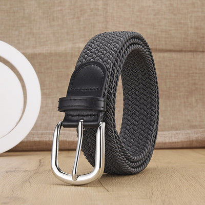 New Men's And Women's Woven Belt Elastic Stretch Punch-free