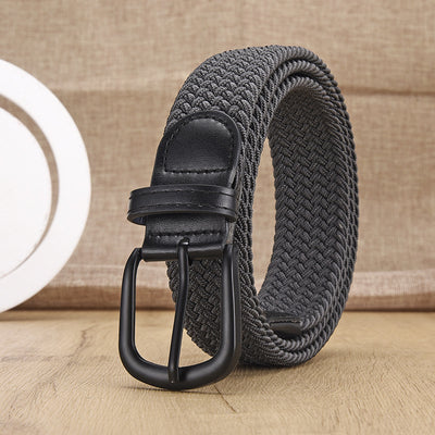 New Men's And Women's Woven Belt Elastic Stretch Punch-free